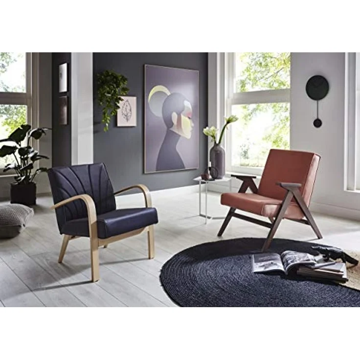 Atlantic Home Collection Sessel im Retrostyle Lisa, Furnier, Altrosa, 64 x 80 x 80 cm, LISA-AC01 – Bild 5