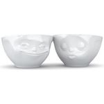 Fiftyeight Products Mittleres-Schälchen-Set Nr. 1 200ml weiß - grins/kuss