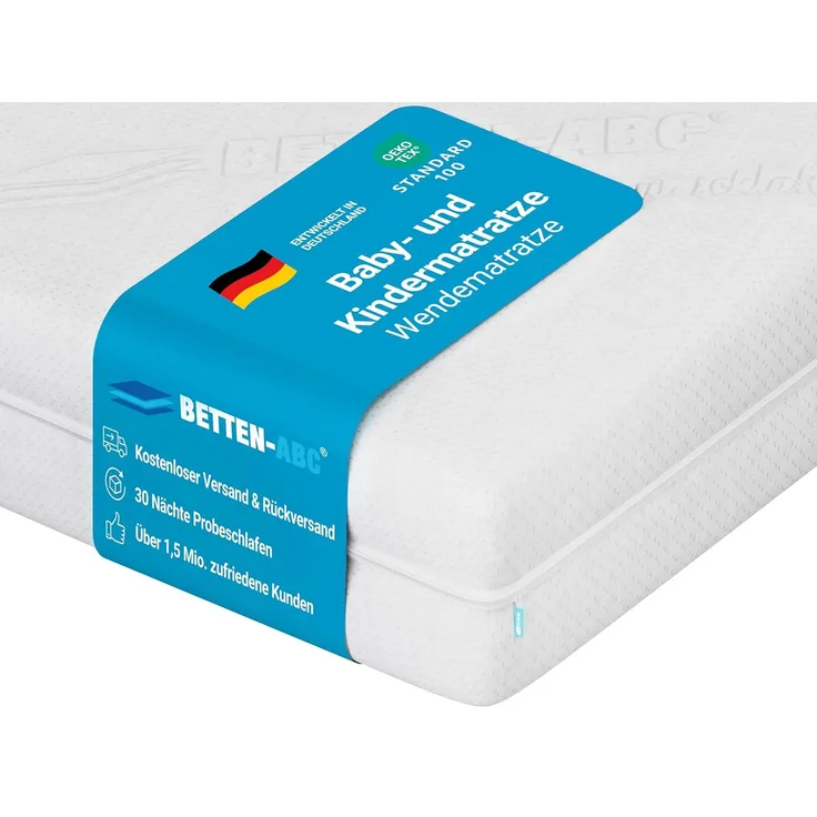 Betten-ABC Junior-Duo – Das Original – Kinder- matratze mit Rundum-Trittkante, Größe: 60x120
