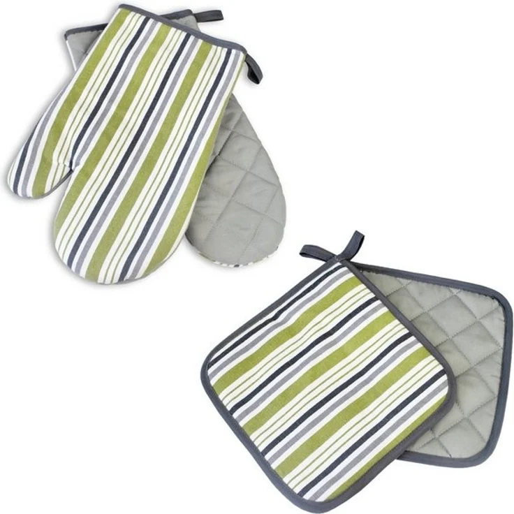 Delindo Lifestyle Topfhandschuhe Ofenhandschuhe, Topflappen, (4er Sparset, 4-tlg, bestehend aus 2x Ofenhandschuh + 2x Topflappen), Hitzebeständig bis 250 °C für maximal 15 Sekunden – Bild 4