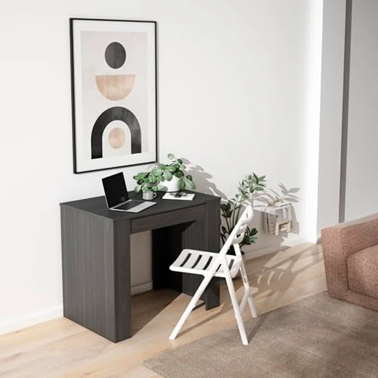 Skraut Home | Ausziehbarertisch | Multifunktionaler ausziehbarer | 260 | Für 12 Gäste | Esszimmertische | Moderner Stil | Schwarz – Bild 5