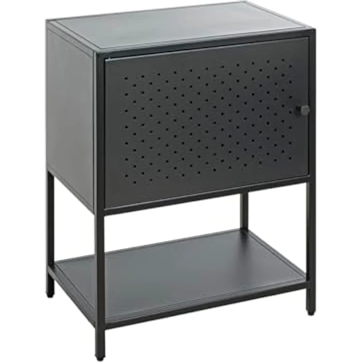 XXXL Nachtschrank, Schwarz, Metall, 45x60x30 cm, Drehtüren, Typenauswahl – Bild 9