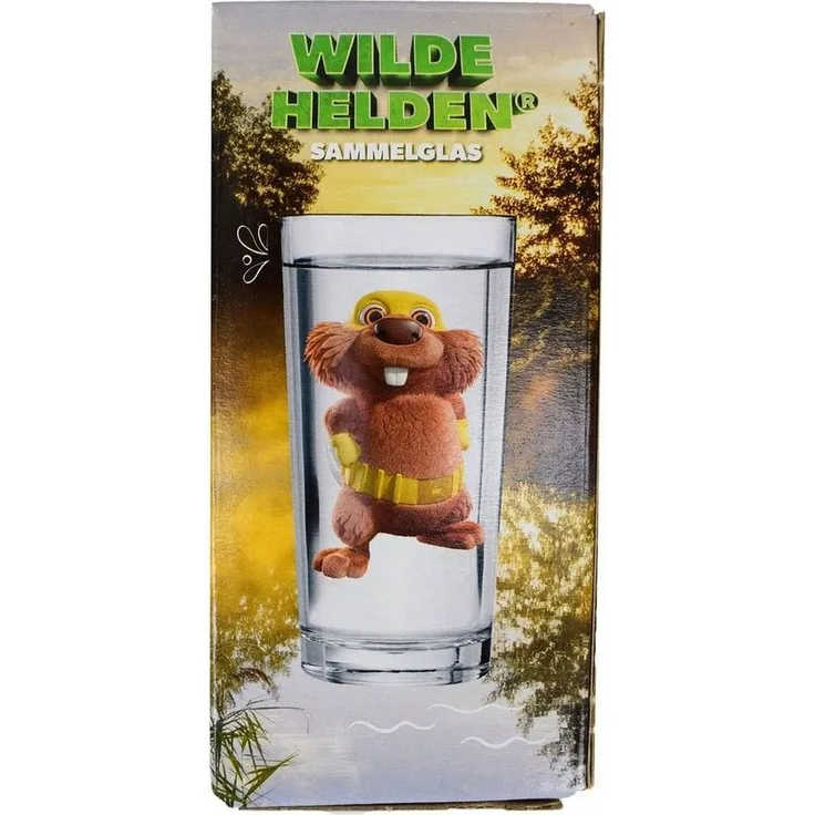 Trinkglas ca. 270 ml Wilde Helden Wasserglas Motiv wählbar Sammelglas Kinderglas Bruno Biber