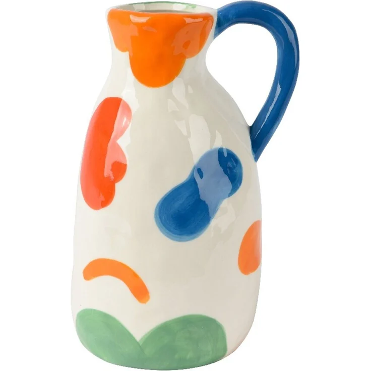 Decoris Steingut Karaffe, multicolour, 11 x 23 x 14 cm, handgearbeitet wasserabstoßend