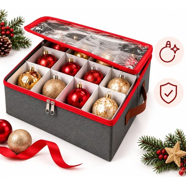 Relaxdays Weihnachtskugel Aufbewahrungsbox 4er Set – Bild 7