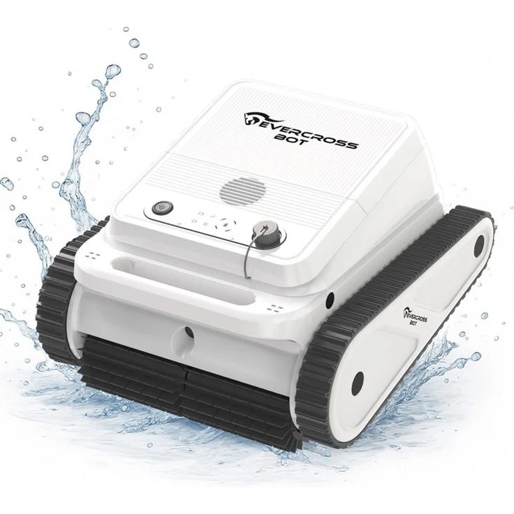 EVERCROSS BOT U8 Poolroboter Wand und Boden, Intelligenter Navigation, 120 Min Akkulaufzeit, Kabellos Poolsauger bis 200m² Pools (Weiß) – Bild 1