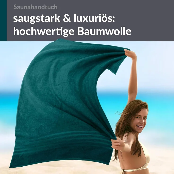 Lashuma Saunatuch London, Frottee (1-St), Badetuch extra lang 85x220 cm, Handtuch Wellness – Bild 7