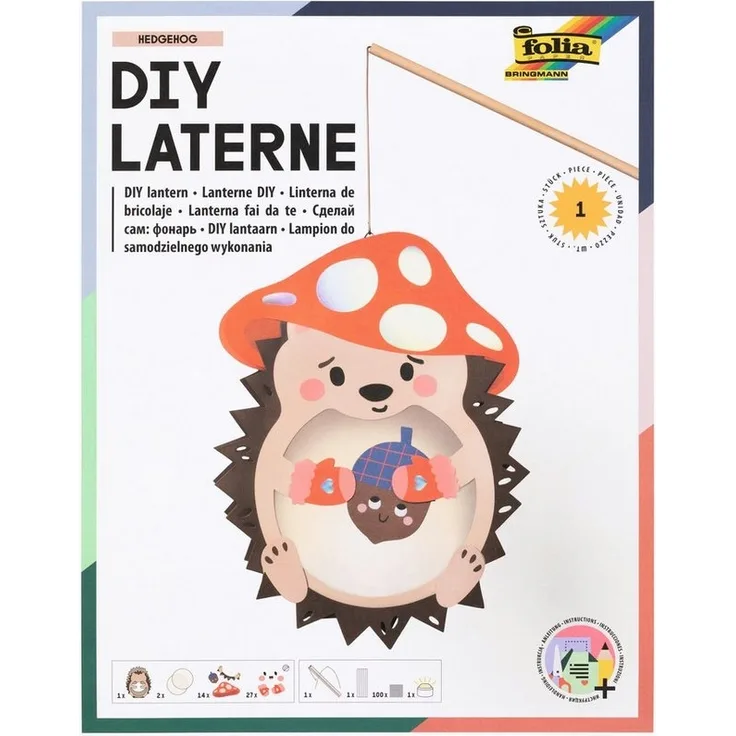 Folia Max Bringmann KG Papierlaterne DIY Laterne - Bastelset mit LED-Licht