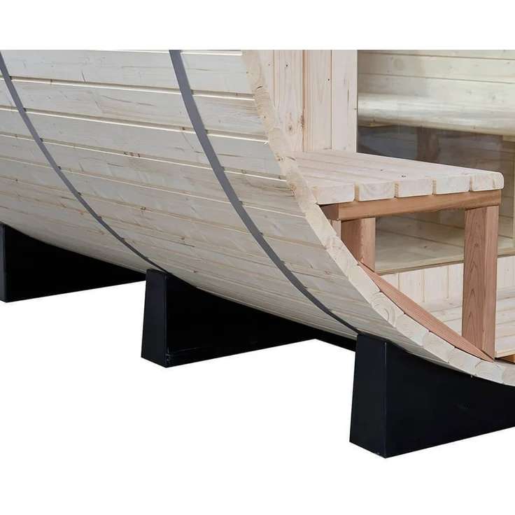 XXL Luxus Outdoor Fasssauna 210x240 cm SET Sauna inkl. Holzofen 4-6 Pers. – Bild 8