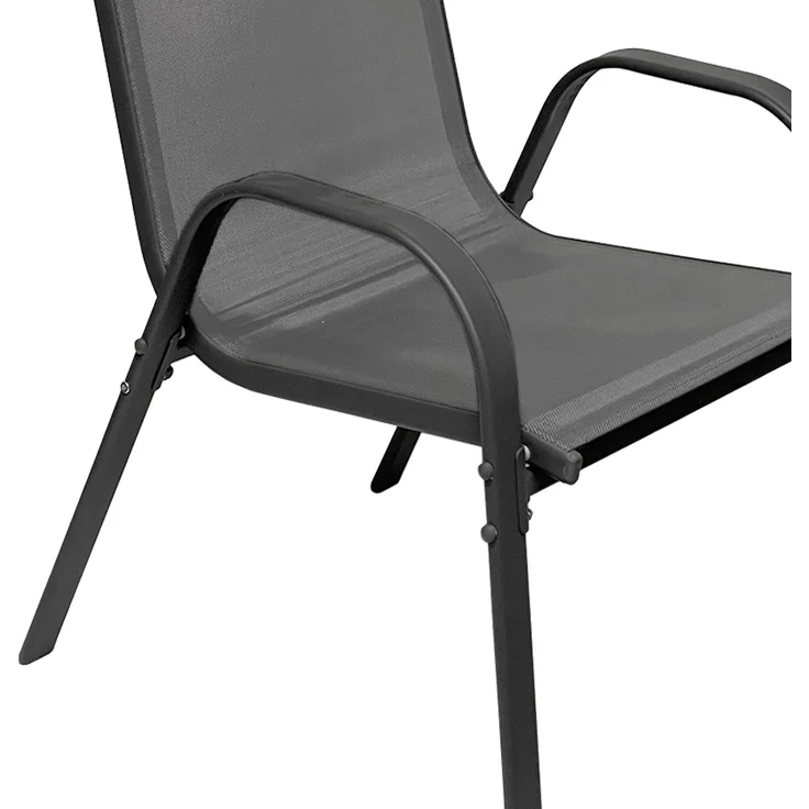 3-tlg. Bistro Garnitur Balkonset Garnitur Tisch + 2 Stapelstühle Ø60cm – Bild 3