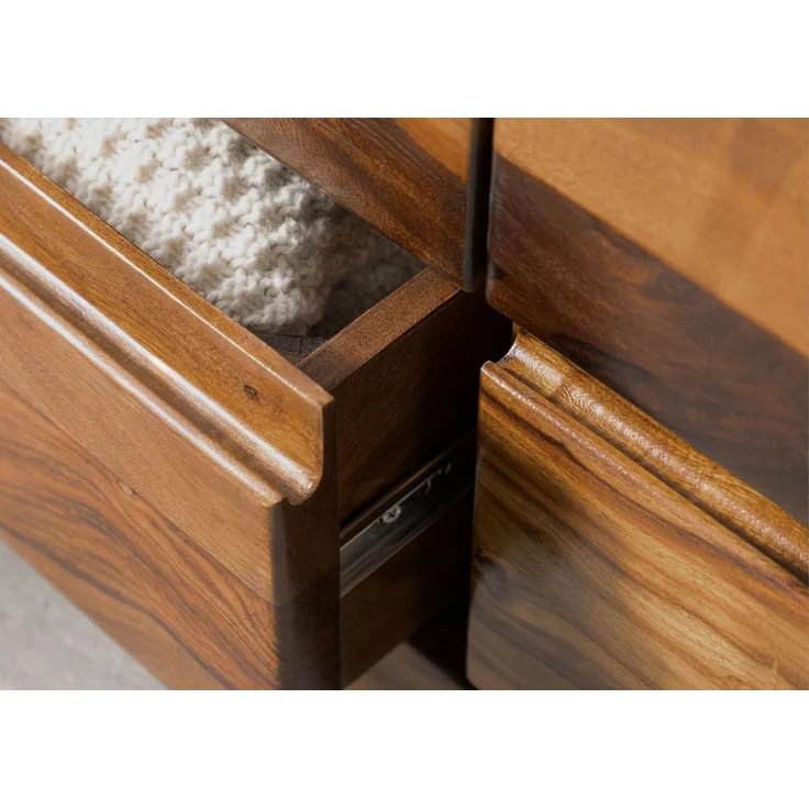 TV-Board Sheesham 220x40x50 walnuss gewachst TORONTO #266 – Bild 5
