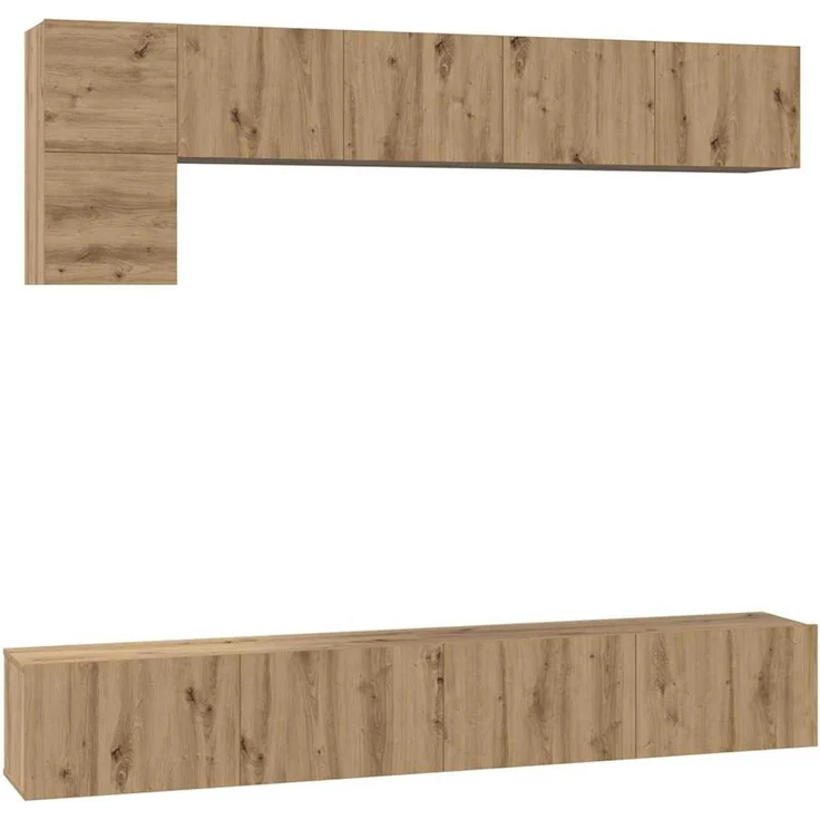 vidaXL TV-Schrankset Wandmontiert 5 pcs Artisan-Eiche Holzwerkstoff 3393197 – Bild 1