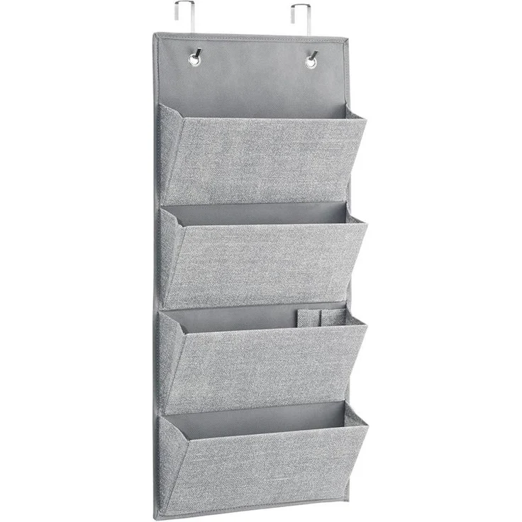Hängeorganizer Tür System Hängeaufbewahrung mDesign 4 Fächer Grau Organizer – Bild 6
