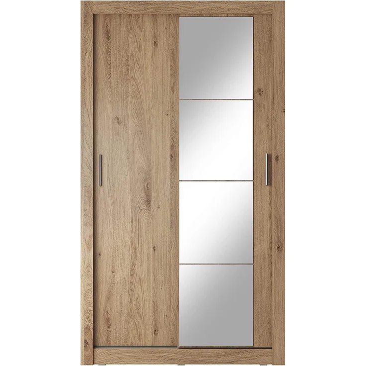 Schwebetürenschrank Kleiderschrank AR-06 ARTI Garderobenschrank mit Spiegel Schiebetürenschrank (Shetland Eiche)