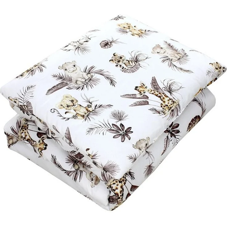 TupTam Kinderbettdecke-Set, Ganzjahresdecke, 2tlg., 1x Bettdecke, 1x Flachkissen, Löwe/ Blätter/ Beige, 135x100 cm – Bild 4