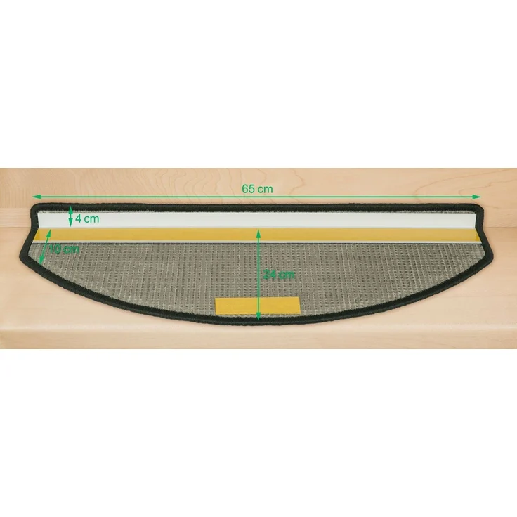 Metzker® Stufenmatte Stufenmatten Sisal New Halbrund Anthrazit 15 Stück, halbrund, Höhe: 6 mm, Naturprodukt – Bild 3