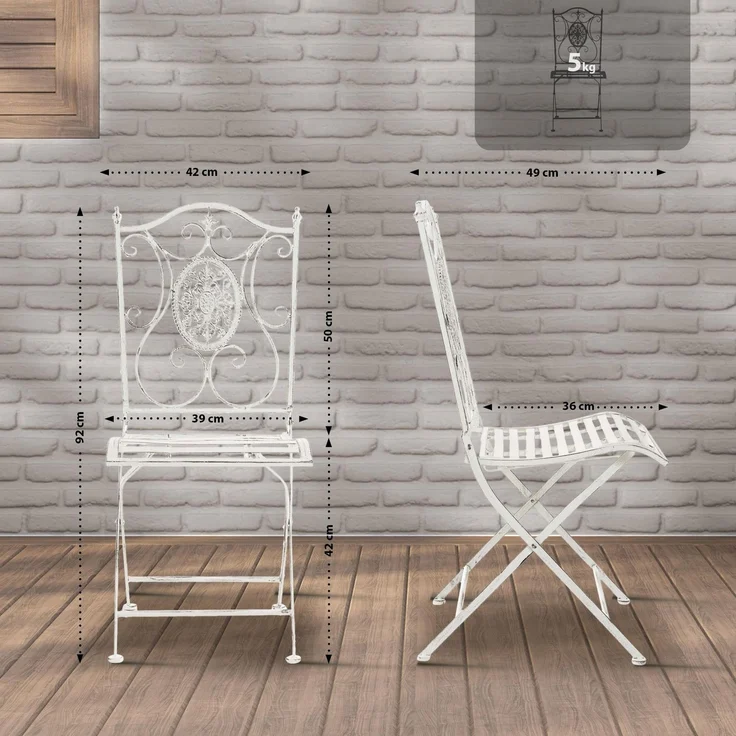 CLP 2er Set Gartenstühle Sibell,weiß – Bild 2