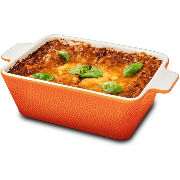 Praknu Auflaufform Auflaufform Keramik für 2 Personen - Extra Hoher Rand - Für Lasagne, Porzellan - Keramik, (1-St), Für 2 Personen Lasagne, Tiramisu & Auflauf - Hoher Rand - Eckig – Bild 1