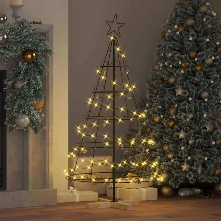 vidaXL Metall-Weihnachtsbaum mit Ständer KUOPIO 125 cm Stahl Schwarz 42019159 – Bild 4