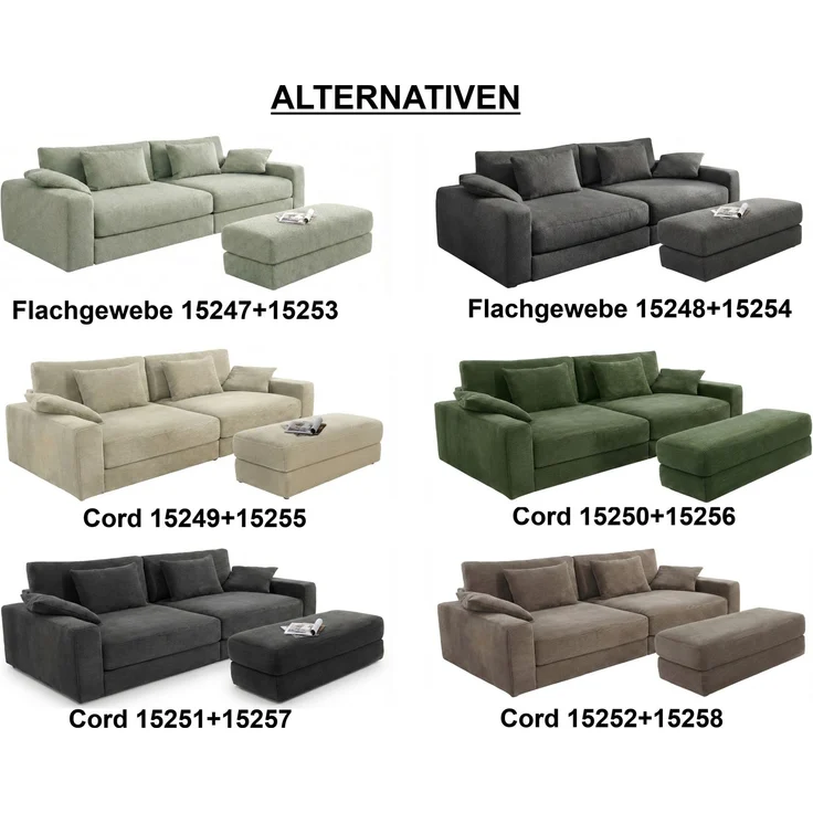 Polsterhocker 124x60 cm Federkern Sitzbank Designerhocker Flachgewebe Dunkelgrau – Bild 9