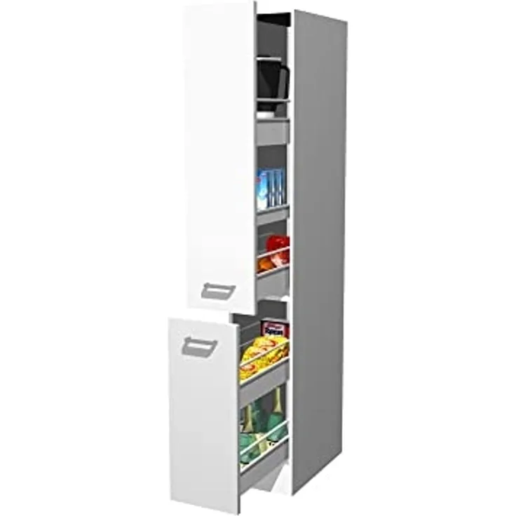 Flex-Well Apothekerschrank Apothekerschrank Küche - 30 cm breit - Weiß – Witus