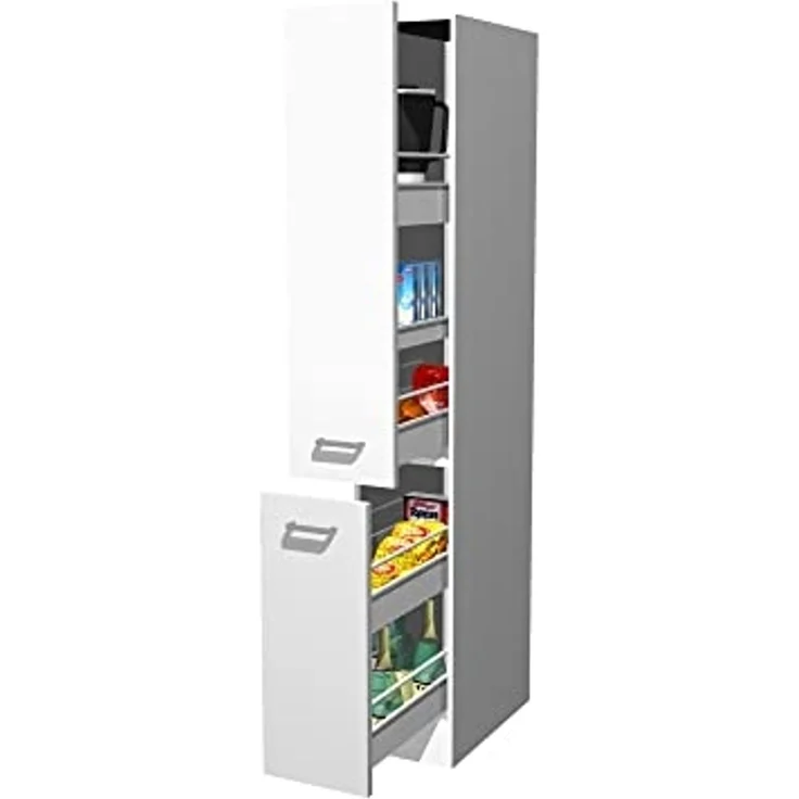 Flex-Well Apothekerschrank Apothekerschrank Küche - 30 cm breit - Weiß – Witus – Bild 1