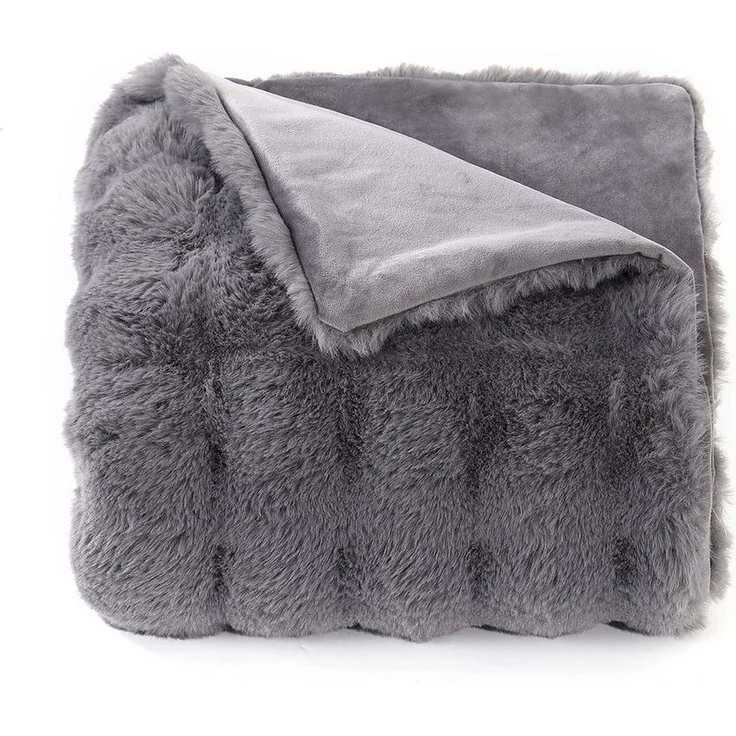 Wohndecke Kunstfelldecke Weiche Kuscheldecke Felloptik 150x200cm Kunstfell Decke, Elegear, Kuscheldecke Fell Bubble Decke Kaninchenfell Decke für Couch Bett Sofa – Bild 5