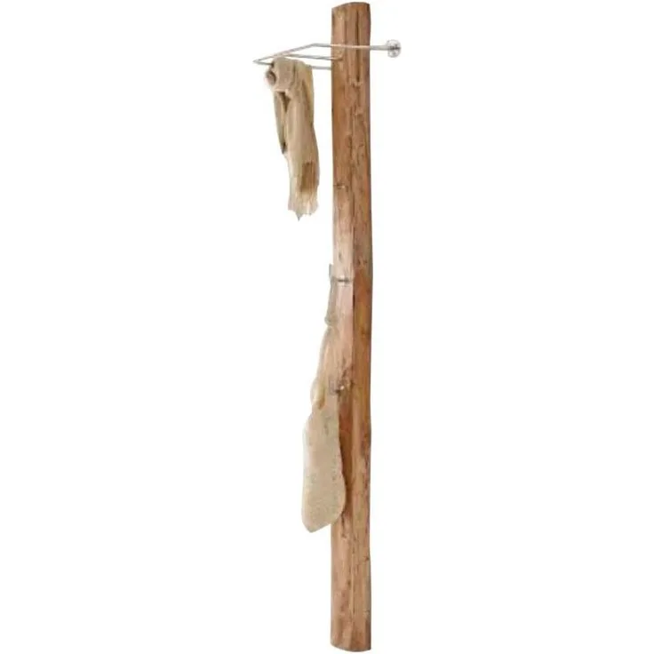Wandgarderobe Wandpaneel 145 cm Teakholz massiv