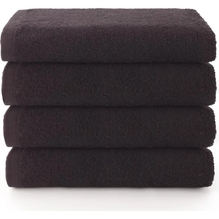 Top Towel - Plus - Badetücher - 4 Gesichts- oder Bidethandtücher - 30x50 cm - 100 % Baumwolle - Schwarz
