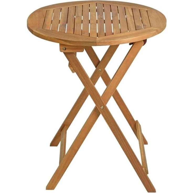 Balkontisch Klapptisch Holztisch Ø 57 cm Rund Gartentisch Tisch Akazie 72,5 cm – Bild 9