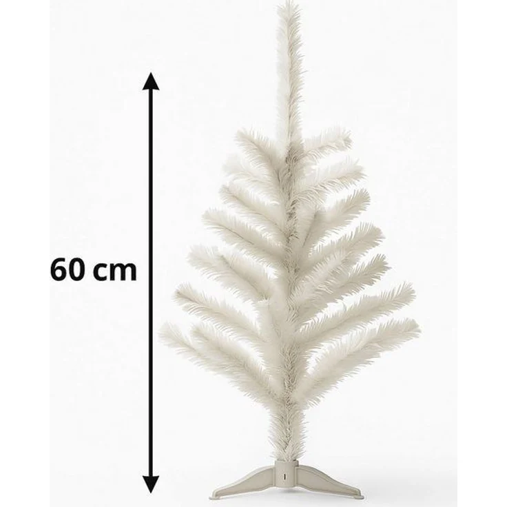 Künstlicher Weihnachtsbaum Weiß 30 und 60 cm – Deko Tannenbaum Weihnachten mit stabilem Standfuß – Nadelt nicht, ideal für Tisch & Fensterbank – Bild 4