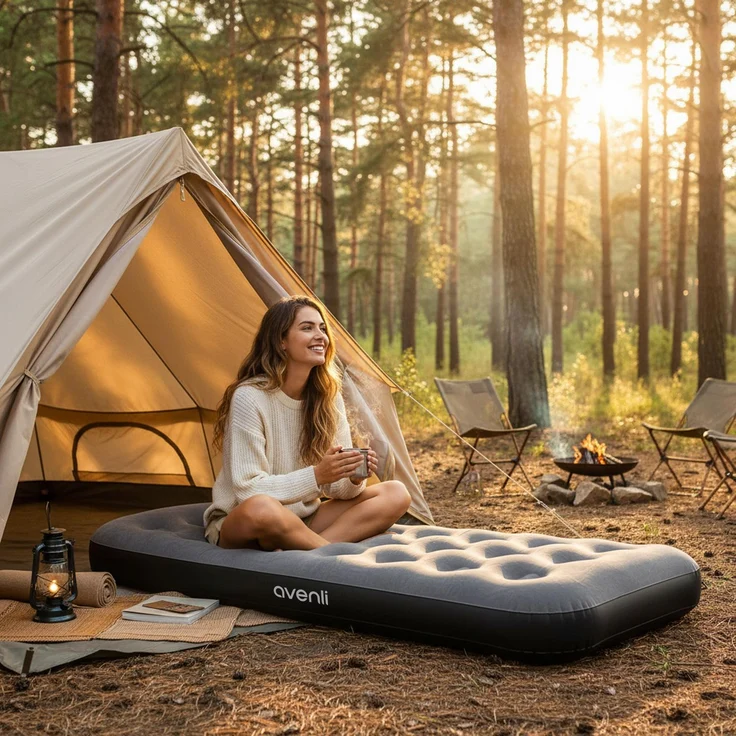 Avenli Luftmatratze Camping CloudCoil grau 191x73x22cm – Bild 3