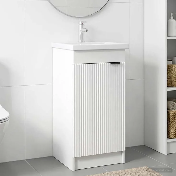 vidaXL Badezimmerschrank mit Waschbecken Weiß 42 x 40 x 84,5 cm 890084