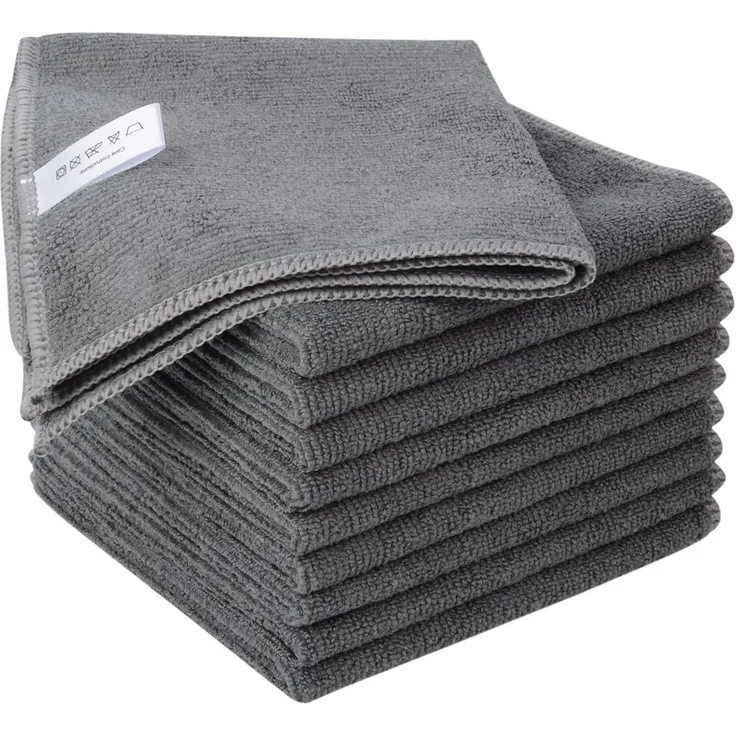 Mikrofasertücher 10er Set 30cm x 30cm Grau Saugstark