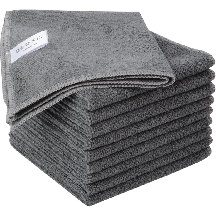 Mikrofasertücher 10er Set 30cm x 30cm Grau Saugstark – Bild 1