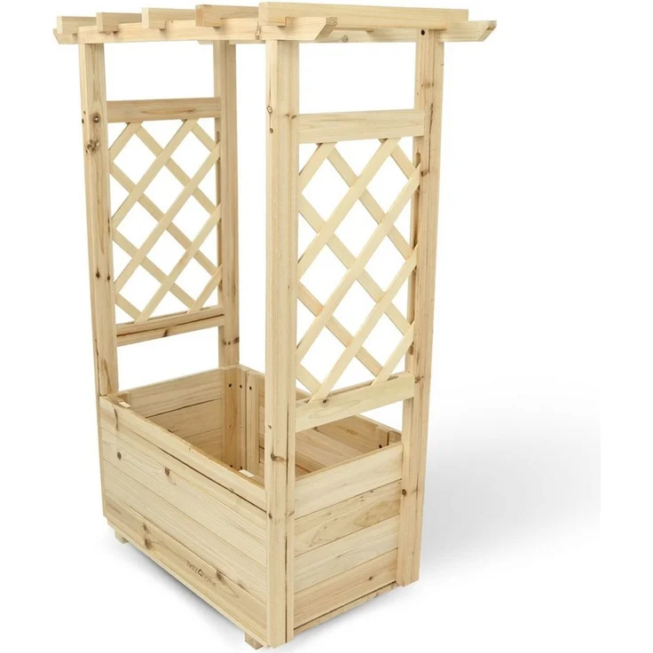 Pflanzkasten mit Rankgittern & Dach - Tannenholz - 58 x 34 x 103cm – Bild 5