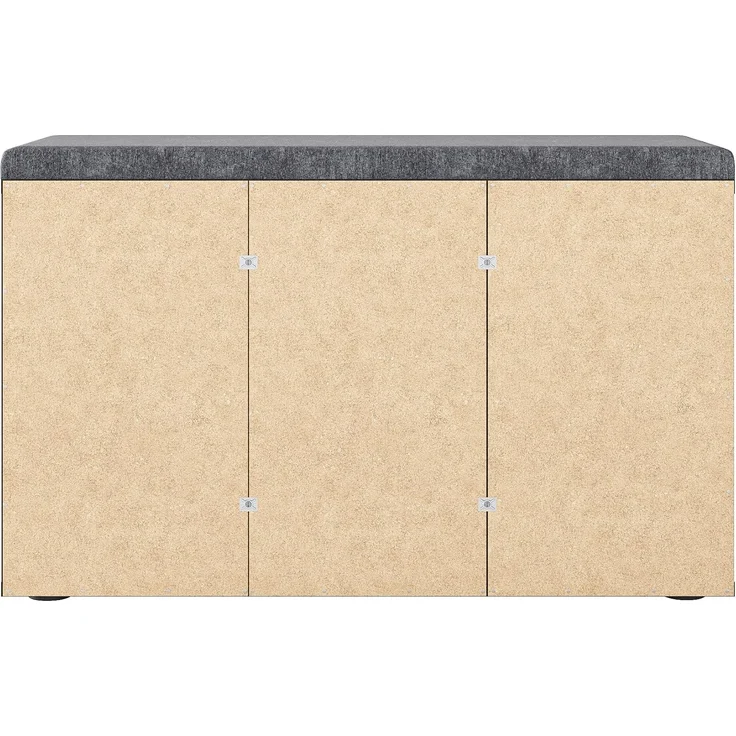 KOMTO Schuhbank mit Sitzfläche - Schuhregal Schwarz 80 x 50 x 30 cm Schuhschrank mit Sitzbank Flur Bank mit Stauraum Garderobenbank Sofia – Bild 6