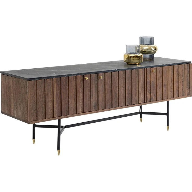 Kare Desgin Lowboard Apiano, braun/schwarz, Sideboard, TV-Konsole, 3 Türen, 3 Fächer, handgearbeitet, 55 x 150 x 40 cm (H/B/T) – Bild 7