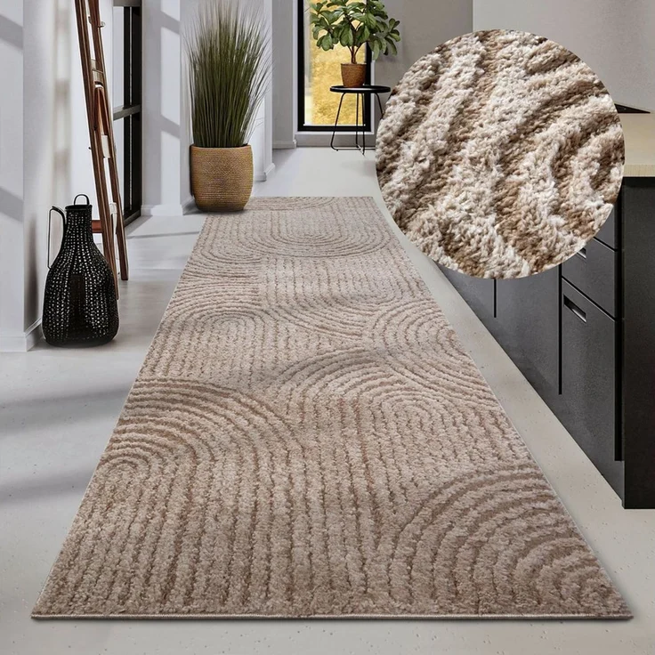 ELLE DECORATION Hochflor-Teppich Chappe, rechteckig, Höhe: 18 mm, Shaggy, Läufer, flauschig, weich, Langflor, modern, Hoch Tief Effekt – Bild 1