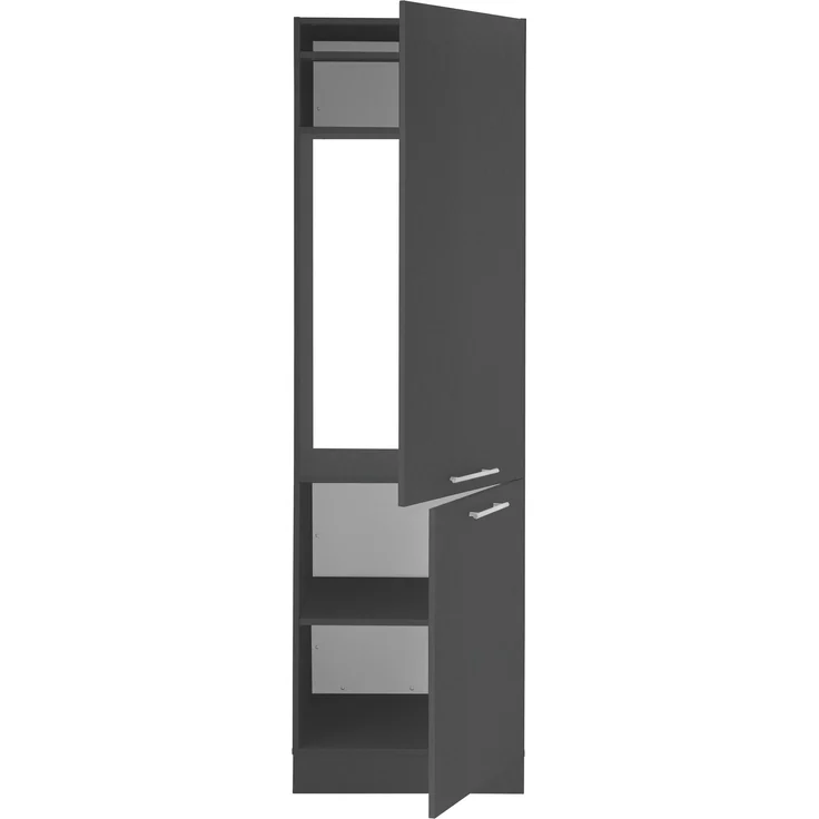 Kühlumbauschrank >LAUNDREEZY< in Anthrazit, Holzwerkstoff - 60x200x68cm (BxHxT) – Bild 8