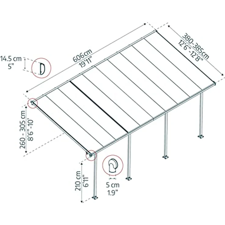 Palram - Canopia Aluminium Terrassenüberdachung – Bild 3