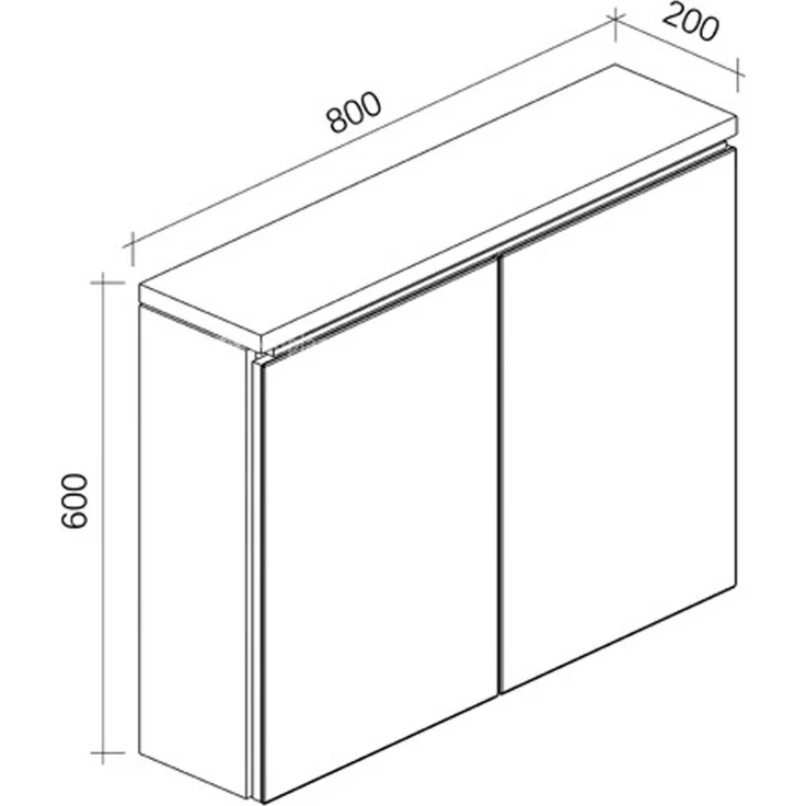 Badplaats Spiegelschrank Paso 80 x 60 cm Dunkel Grau - Badezimmerschrank mit Spiegel und 2 Türen – Bild 3
