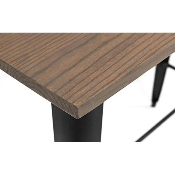 Julian Bowen Grafton Bartisch, Ulmenholz Mokka/Schwarz, Höhe: 106, Breite: 120, Tiefe: 60 cm – Bild 6
