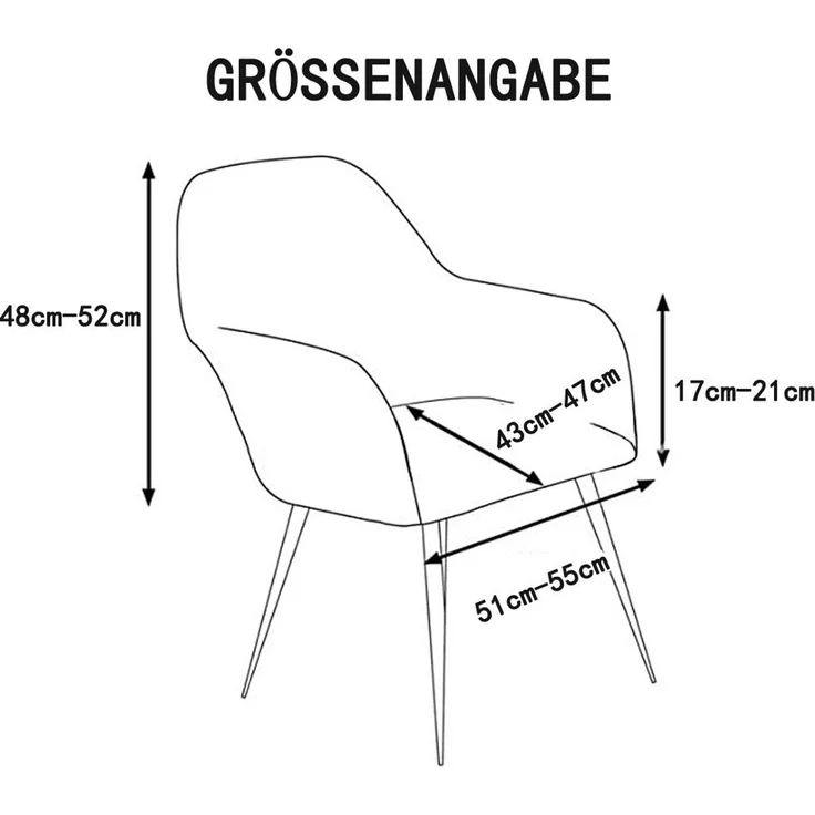 Zyronn Stuhlhusse Stretch Stuhlhussen-Bezüge Mit Armlehne, Stuhlhusse – Bild 2