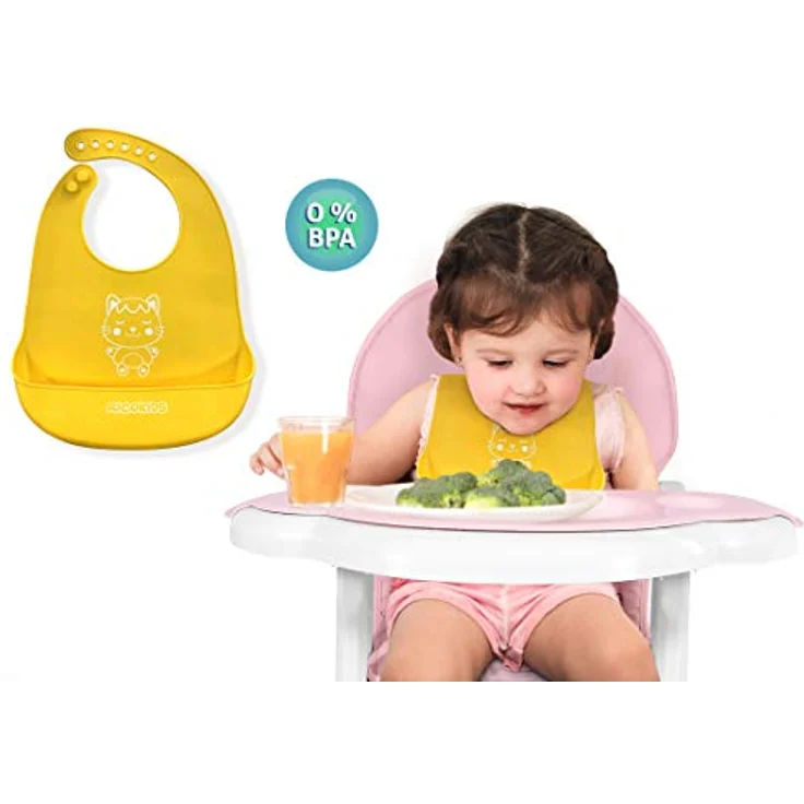 Kinderhochstuhl Babyhochstuhl Mitwachsender Multifunktions Hochstuhl 5in1 Tisch + Babystuhl regulierbar Schaukelfunktion SINCO Ricokids (Rosa) – Bild 3