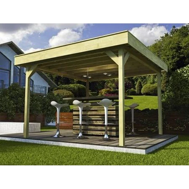 WEKA Gartenhaus Gartenlaube 657 Gr. 1 , BxT: 262x262 cm, Flachdach Gartenpavillon
