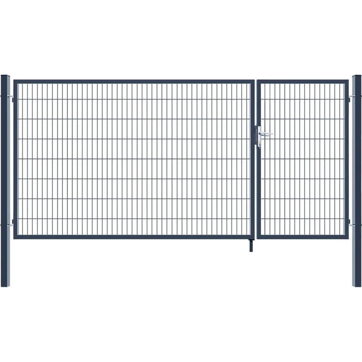Home Deluxe Doppelflügel Gartentor ADITUS - Anthrazit, feuerverzinkter Stahl, 350 x160 x6 cm – Bild 1