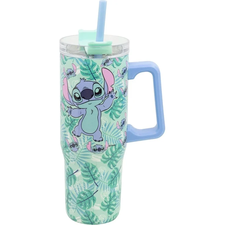Disney Stitch XL Cool Mug 920 ml Edelstahl Thermobecher mit Strohhalm – Bild 1