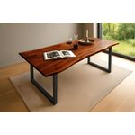 Esstisch Baumkante massiv Akazie nussbaum 180 x 90 schwarz QUINN 61854173