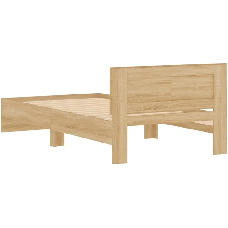 vidaXL Bettgestell, ohne Matratze, mit Kopfteil, Sonoma-Eiche 100x200 cm – Bild 3